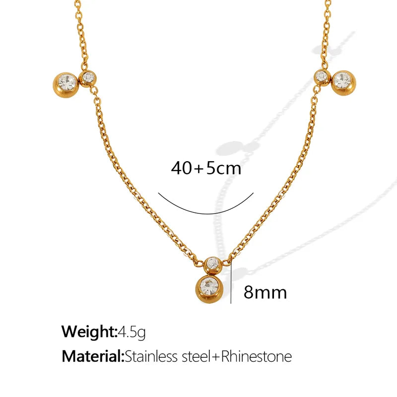 18K Gold Plated Bezel Charm Necklace