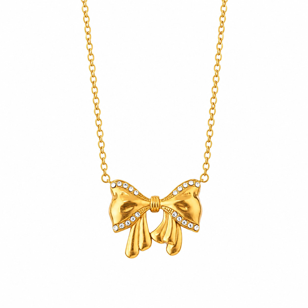 18k Gold Plated Bow Knot Necklace