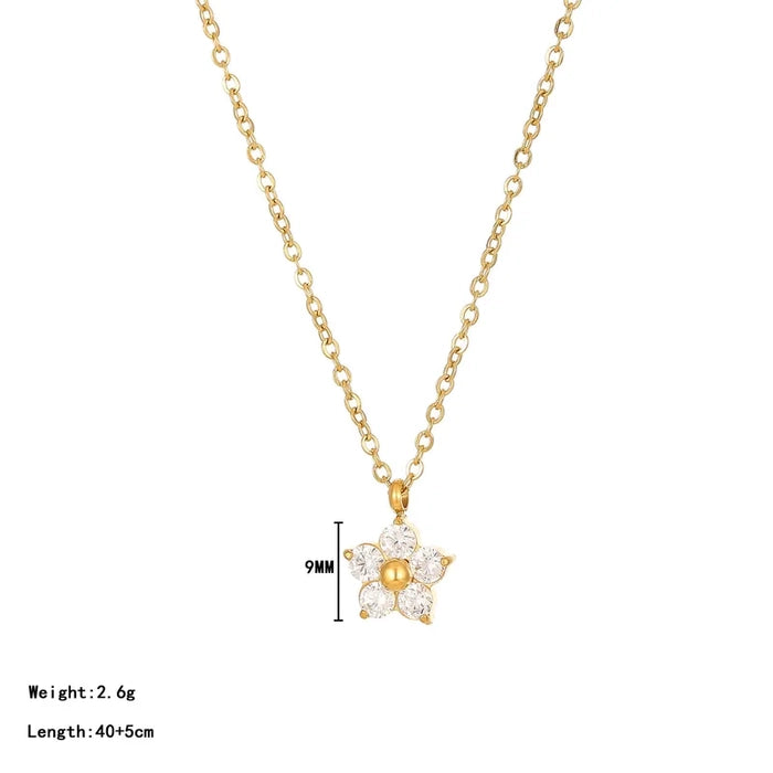 18K Gold Plated Dainty Floral Necklace