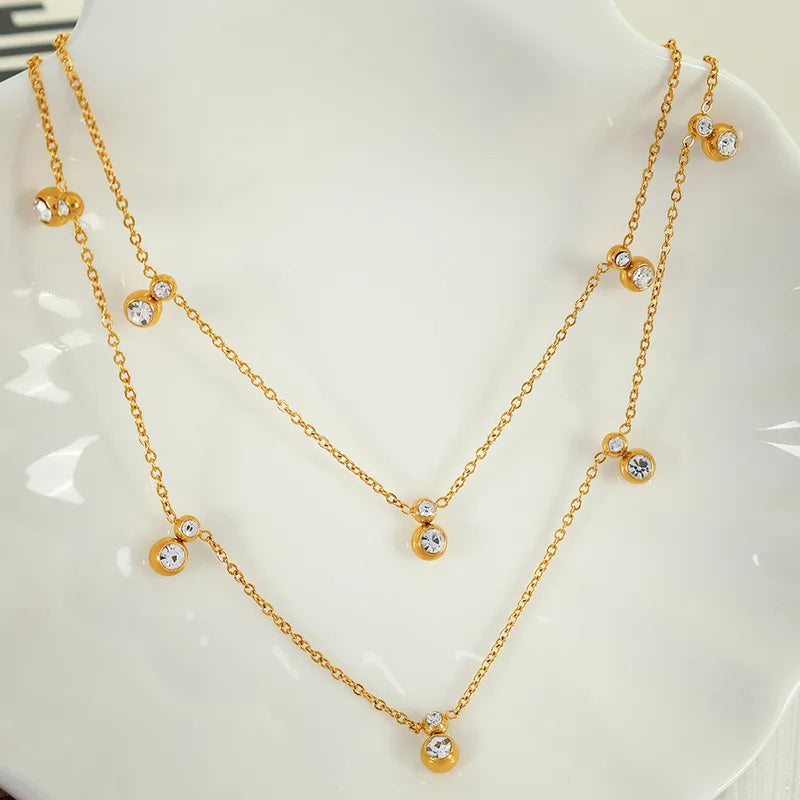 18K Gold Plated Bezel Charm Necklace