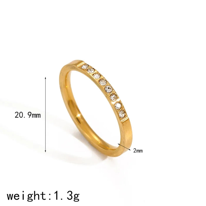 18K Gold Plated Eight Stone Ring