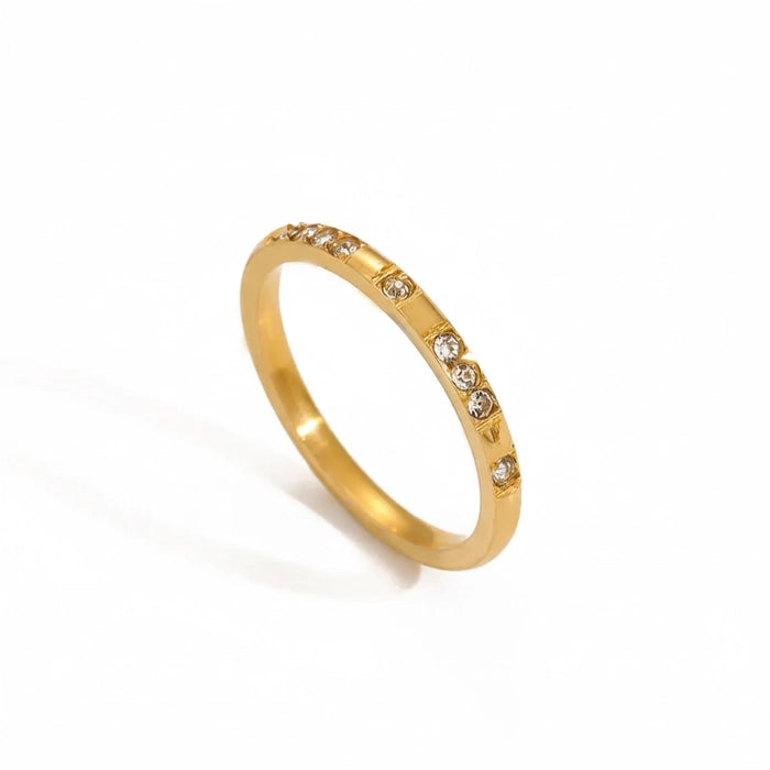 18K Gold Plated Nine Stone Ring