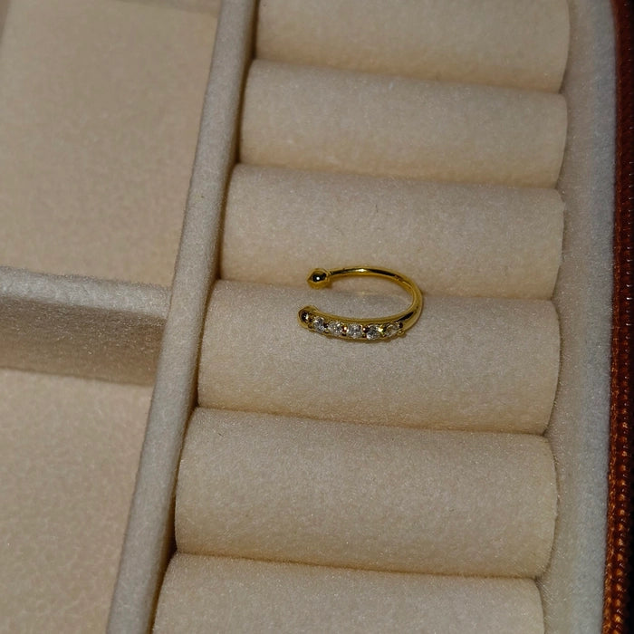 Gold-Plated 925 Sterling Silver Nose Pin (Non-Piercing)