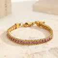 18K Gold Plated Pink Bracelet