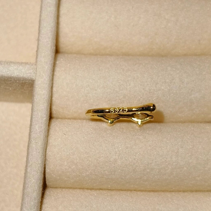 Gold-Plated 925 Sterling Silver Stacked Nose Pin (Non-Piercing)