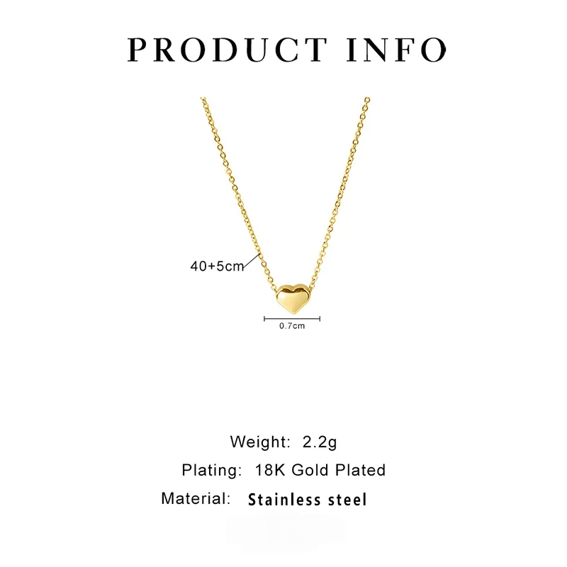 18k Gold Plated Heart Pendant Necklace