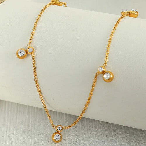 18K Gold Plated Bezel Charm Necklace