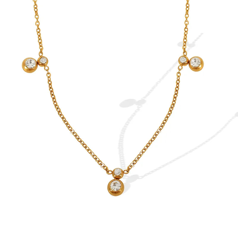 18K Gold Plated Bezel Charm Necklace