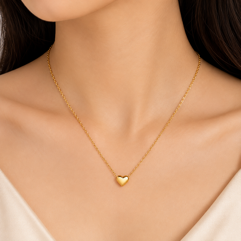 18k Gold Plated Heart Pendant Necklace