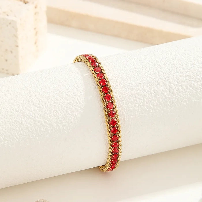 18K Gold Plated Red Crystal Bracelet