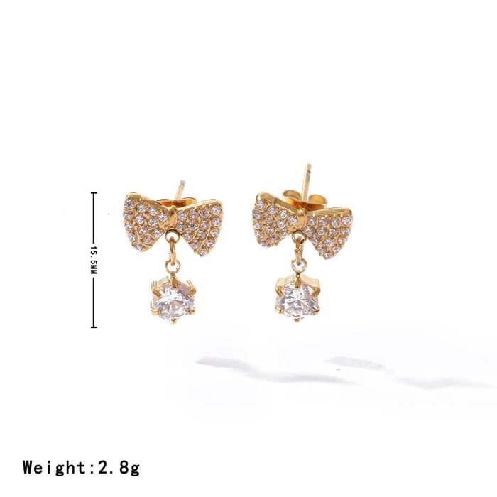18K Gold Plated Bow Knot Stud Earrings