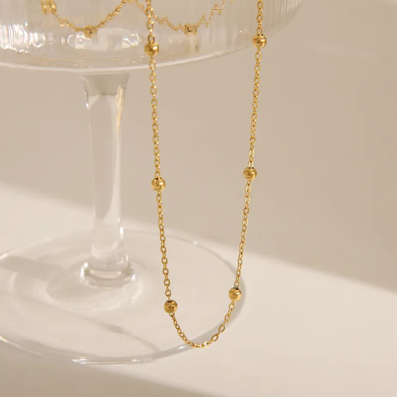 18K Gold Plated Side Beads Chain