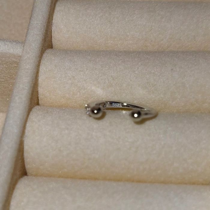 White Gold-Plated 925 Sterling Silver Nose Pin (Non-Piercing)