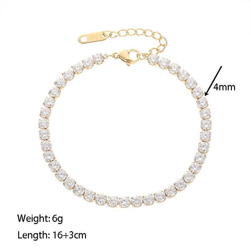 18K Gold Plated Tennis Chain Bracelet