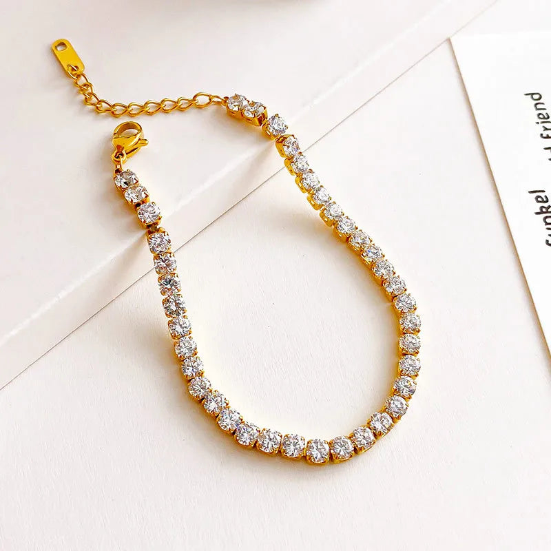 18K Gold Plated Tennis Chain Bracelet