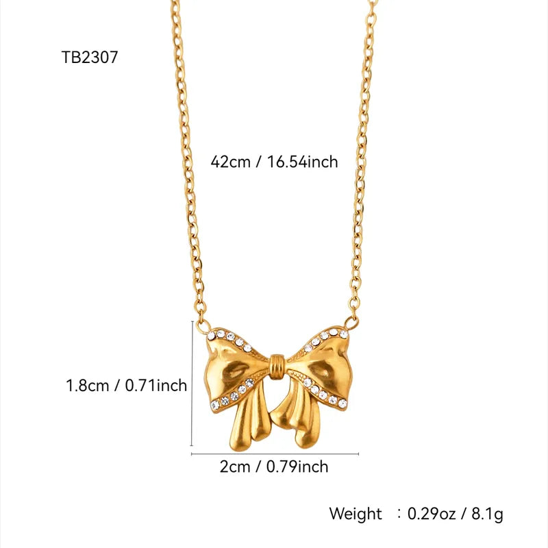 18k Gold Plated Bow Knot Necklace