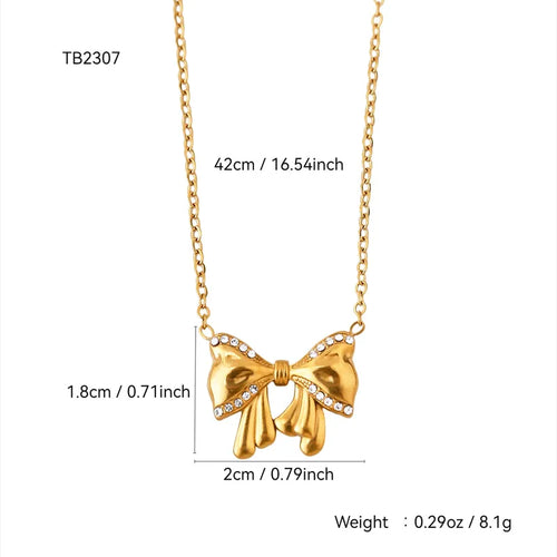 18k Gold Plated Bow Knot Necklace