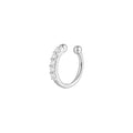 White Gold-Plated 925 Sterling Silver Nose Pin (Non-Piercing)