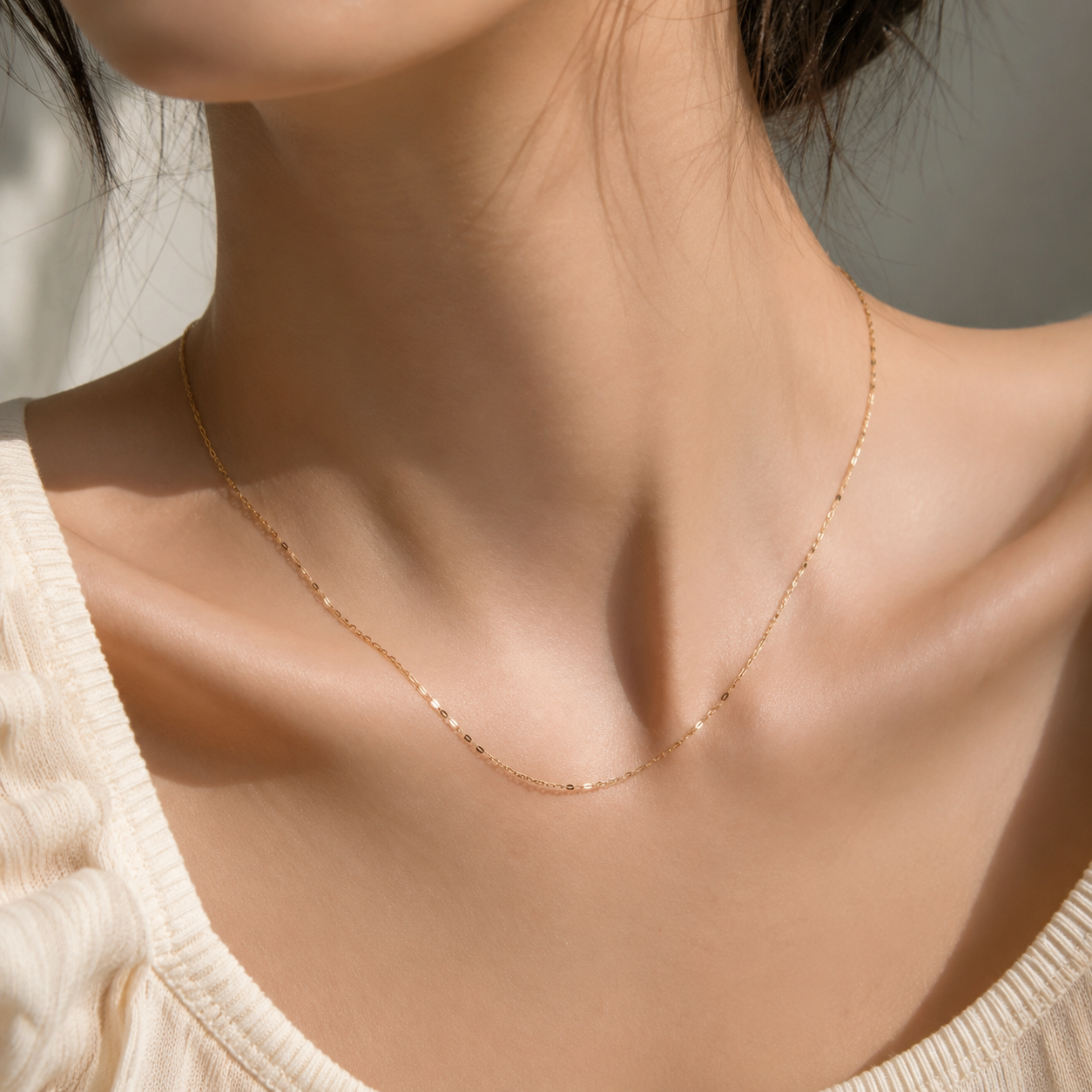22K Gold Plated O Shaped 925 Silver Chain