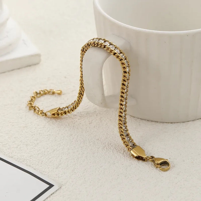 18K Gold Plated White Bracelet