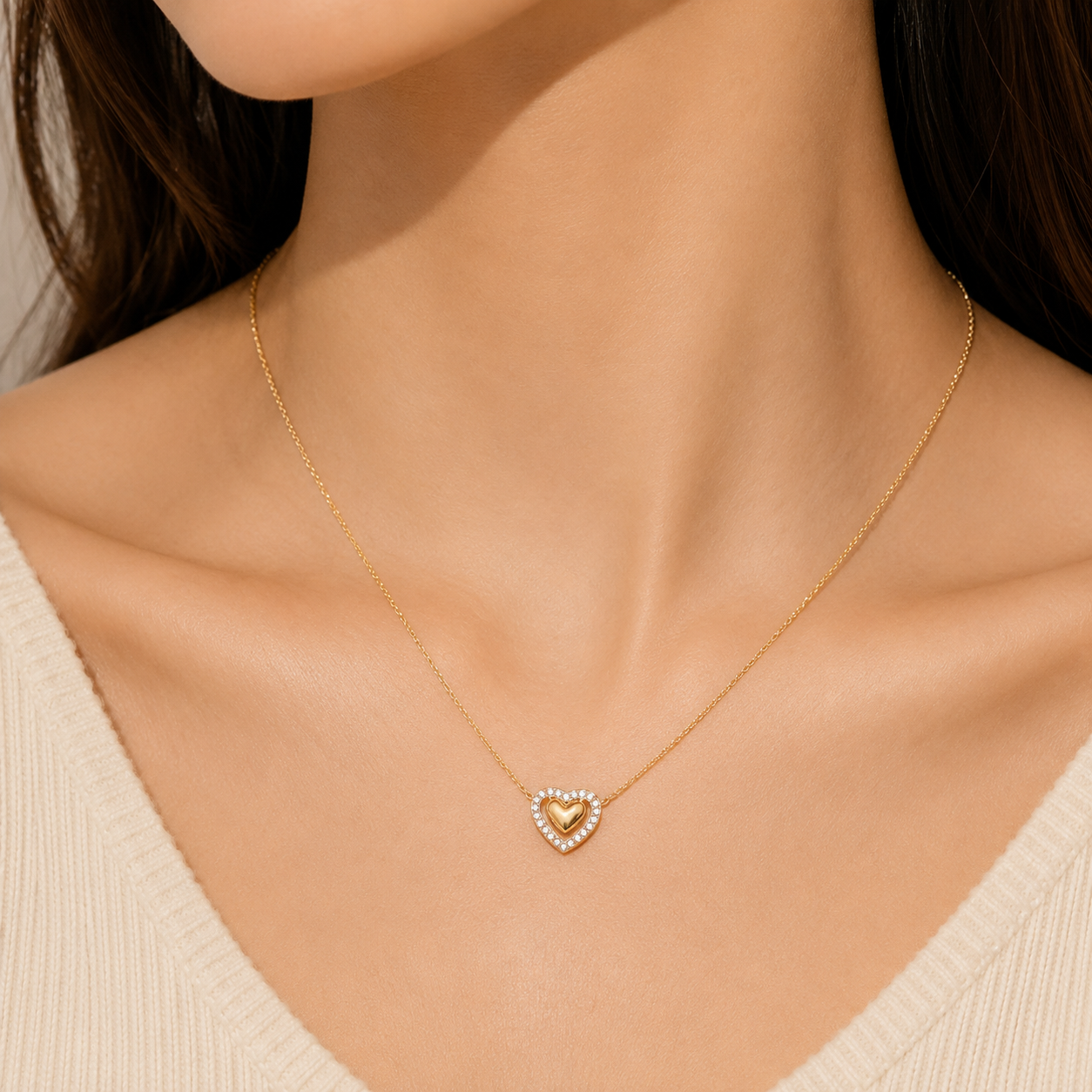 18k Gold Plated Heart Necklace