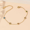 18K Gold Plated Multi Color Gem Bracelet