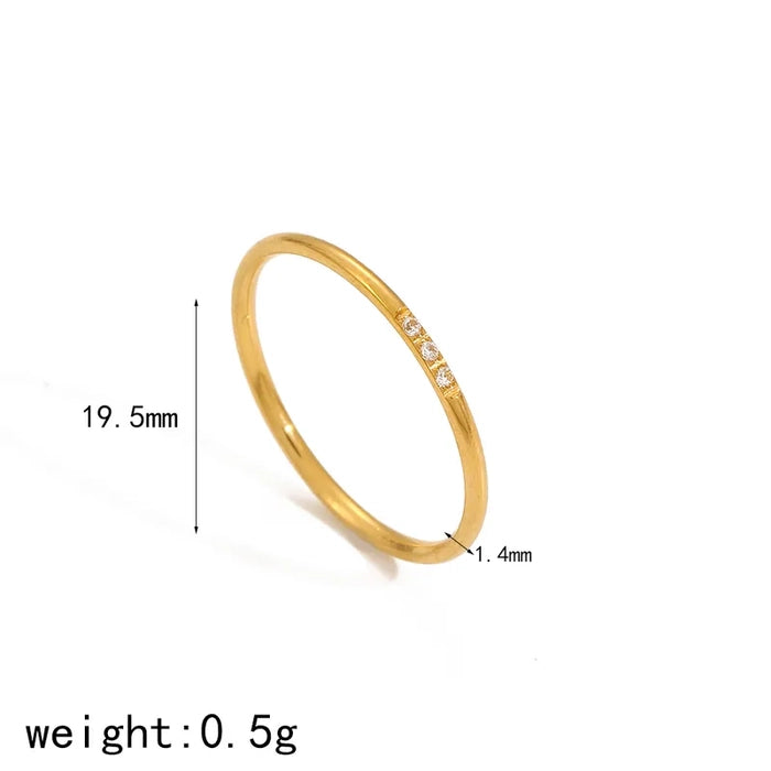 18K Gold Plated Cluster Three Stone Ring