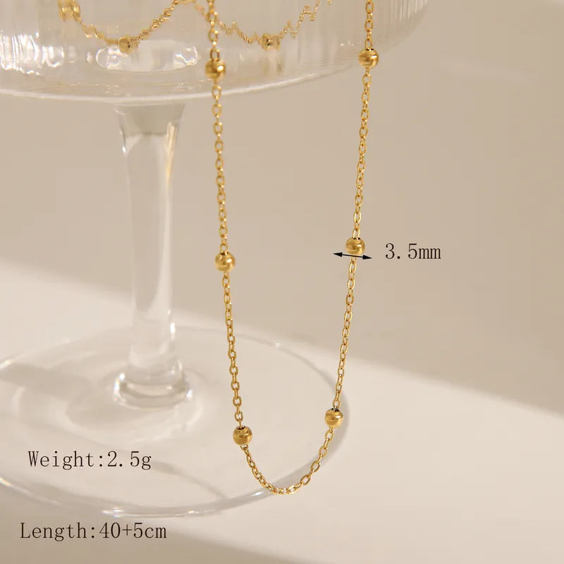 18K Gold Plated Side Beads Chain