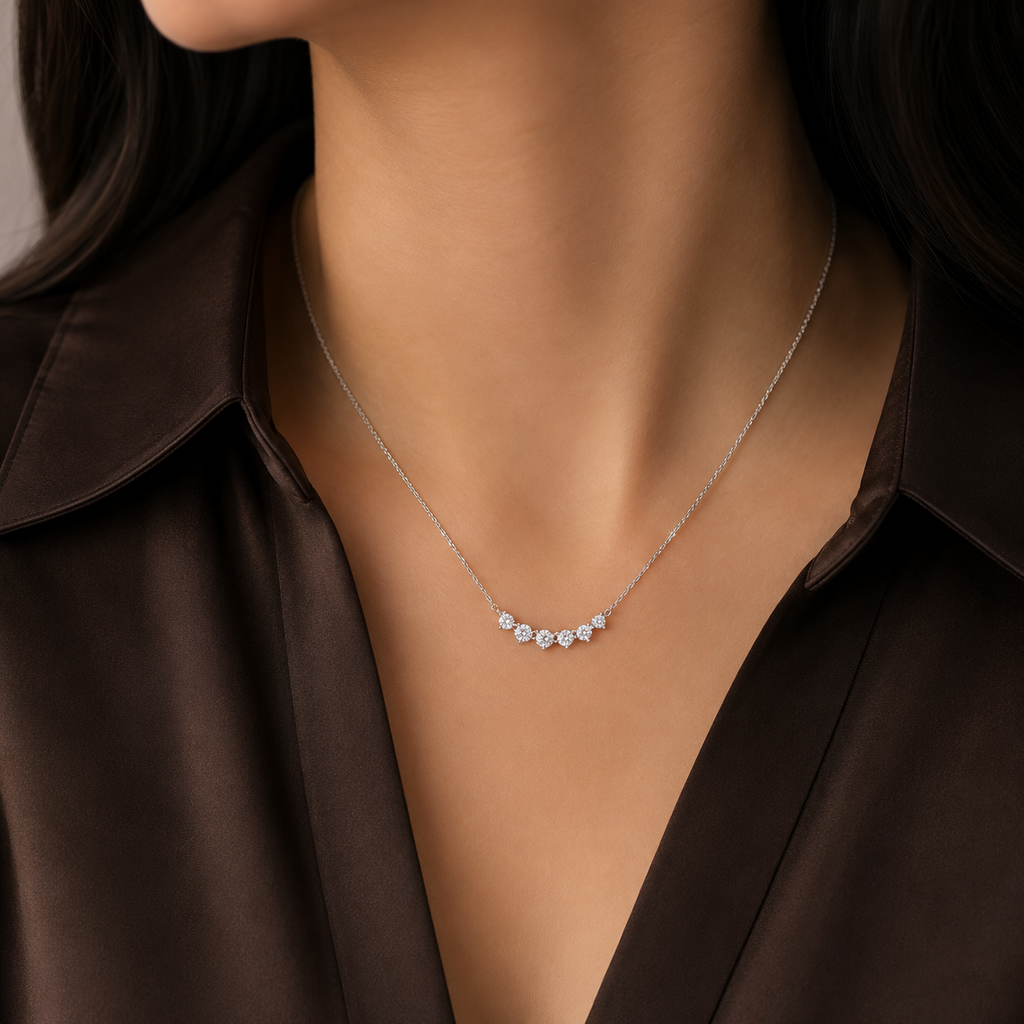 White Gold Plated 925 Silver Necklace