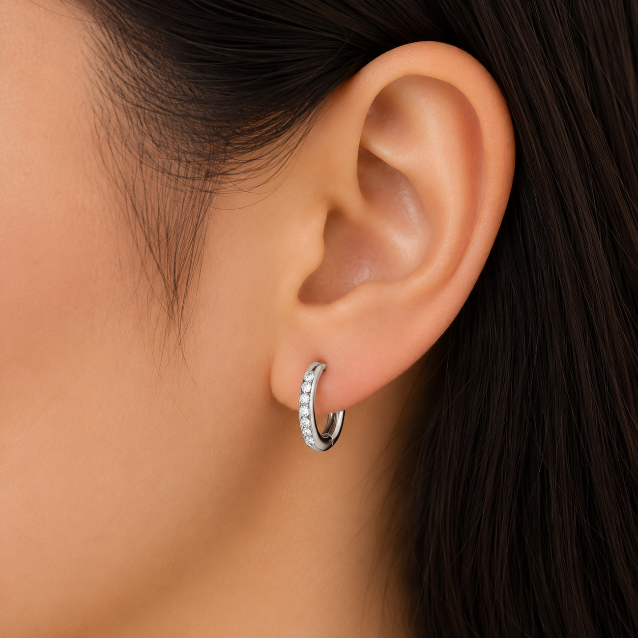 Anti Tarnish Steel Hoop Earrings