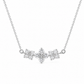 White Gold Plated 925 Silver Floral Necklace