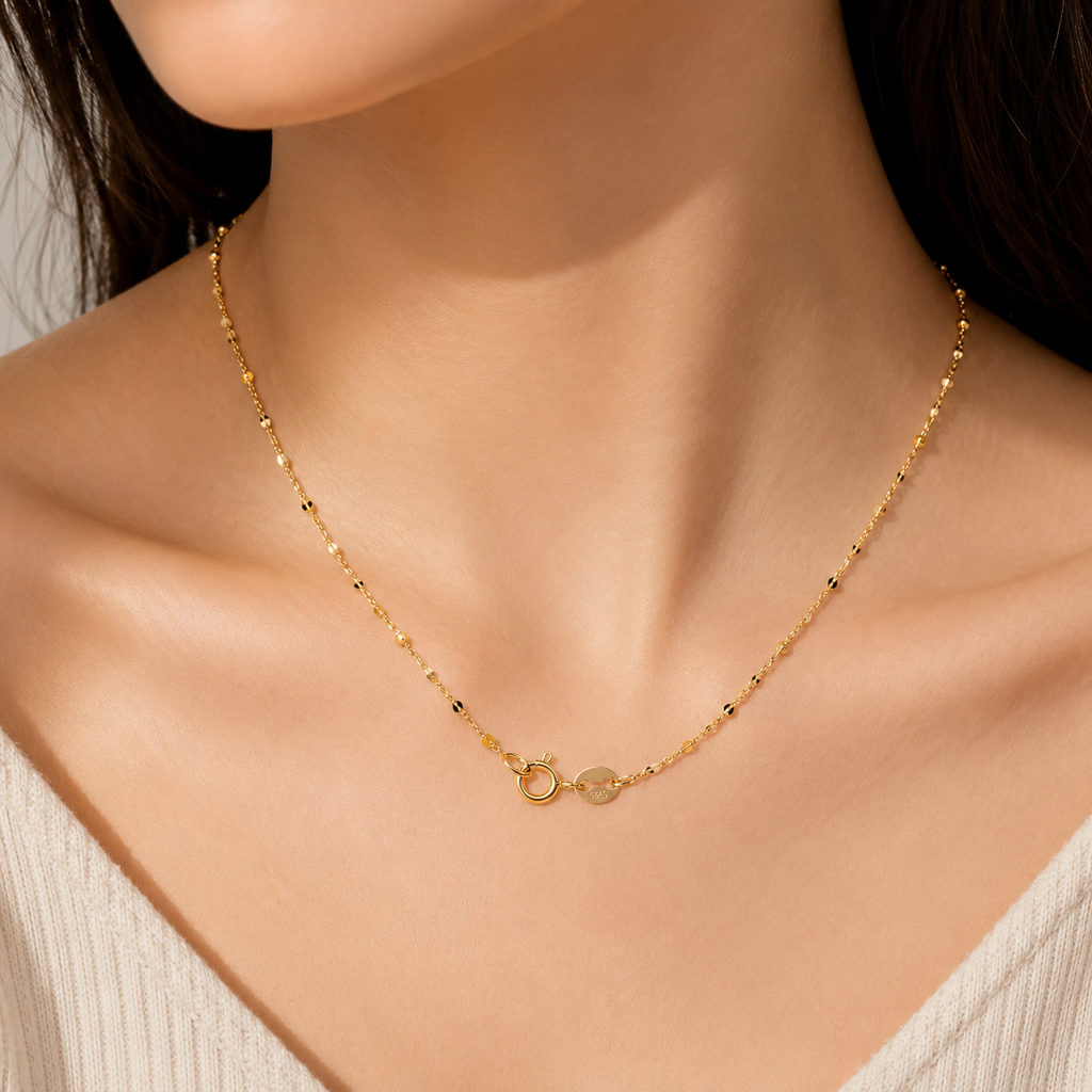 18K Gold Plated 925 Silver Starry Chain Necklace