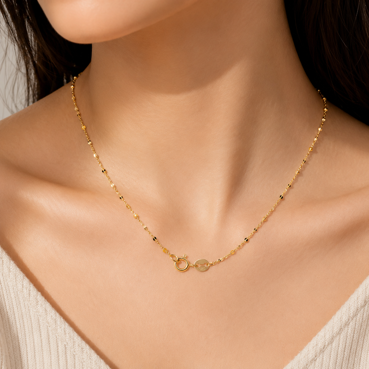 18K Gold Plated 925 Silver Starry Chain Necklace