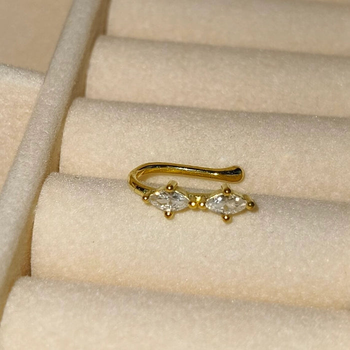 Gold-Plated 925 Sterling Silver Stacked Nose Pin (Non-Piercing)