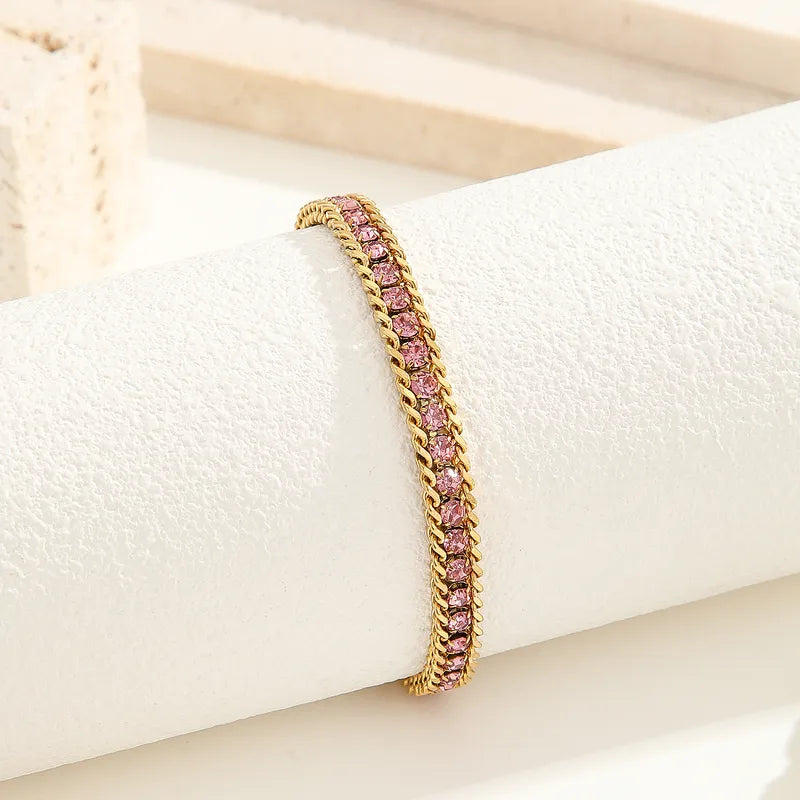 18K Gold Plated Pink Bracelet