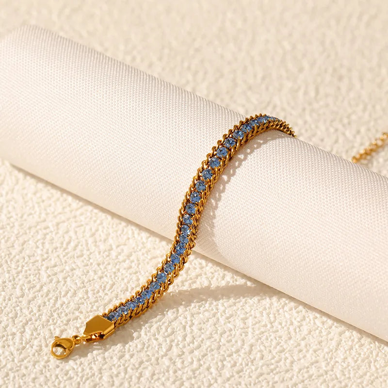 18K Gold Plated Blue Bracelet