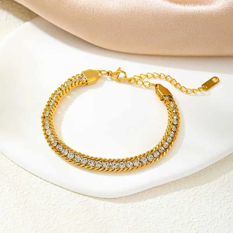 18K Gold Plated White Bracelet