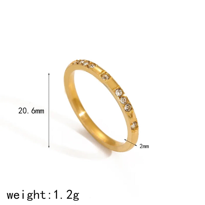 18K Gold Plated Nine Stone Ring