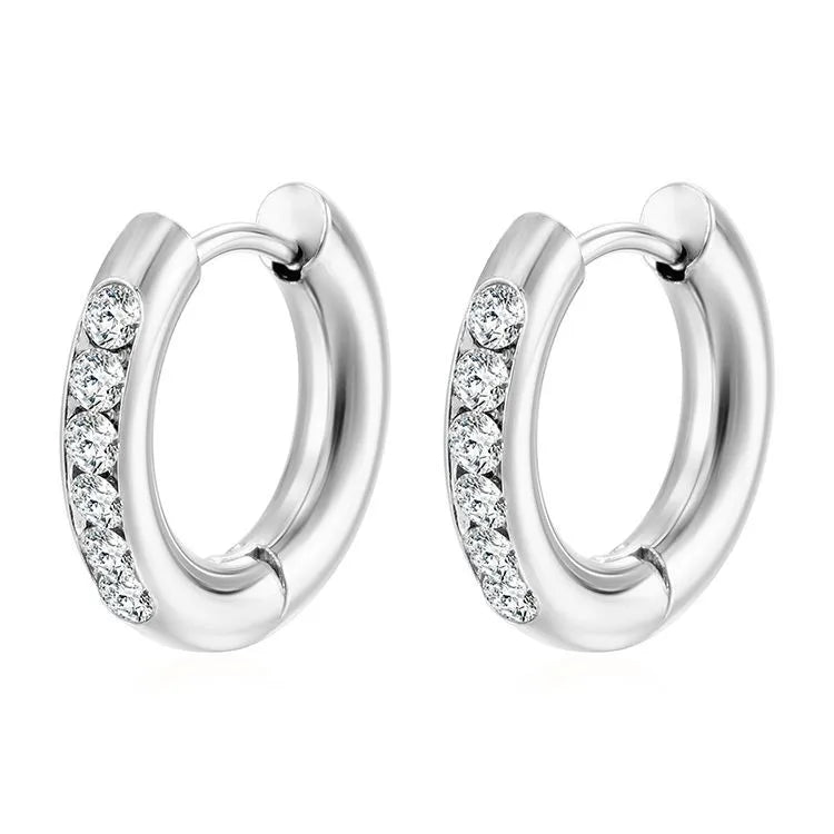 Anti Tarnish Steel Hoop Earrings