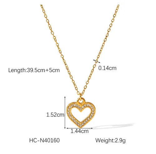 18k Gold Plated Heart Necklace