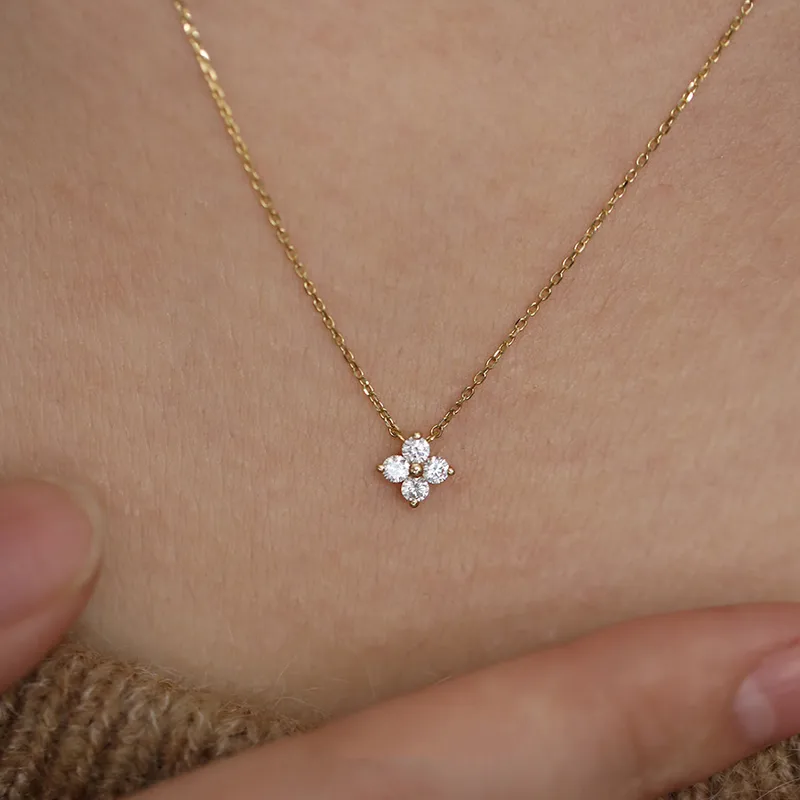 925 Sterling Silver Dainty Floral Necklace - Image 6