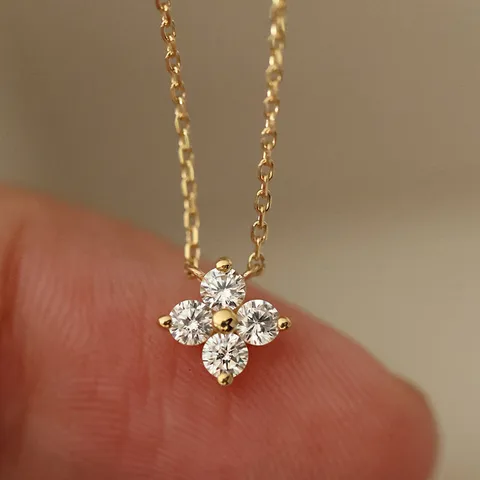 925 Sterling Silver Dainty Floral Necklace - Image 5