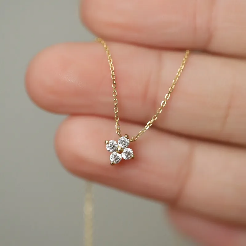 925 Sterling Silver Dainty Floral Necklace - Image 4
