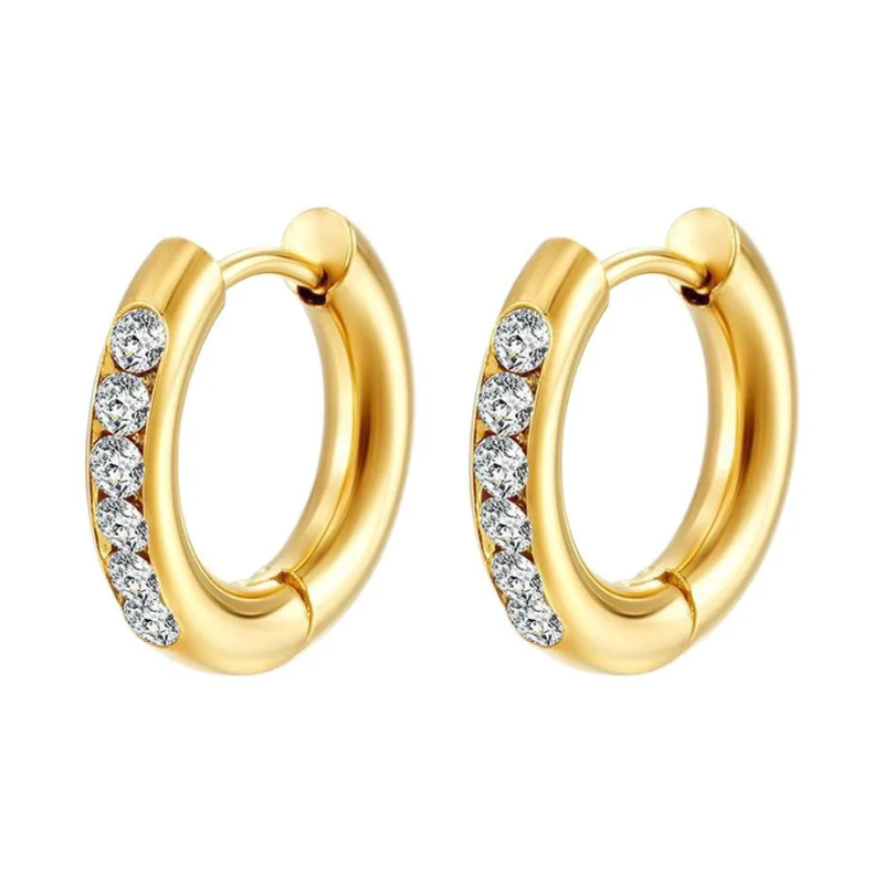 Classic Round Pave Huggie Hoops