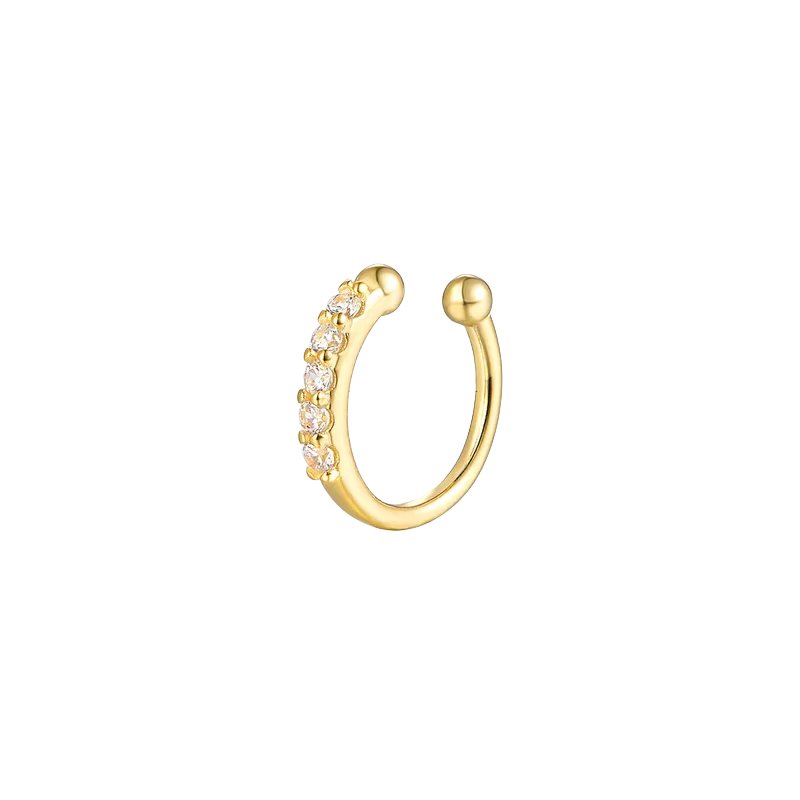 Gold-Plated 925 Sterling Silver Nose Pin (Non-Piercing)
