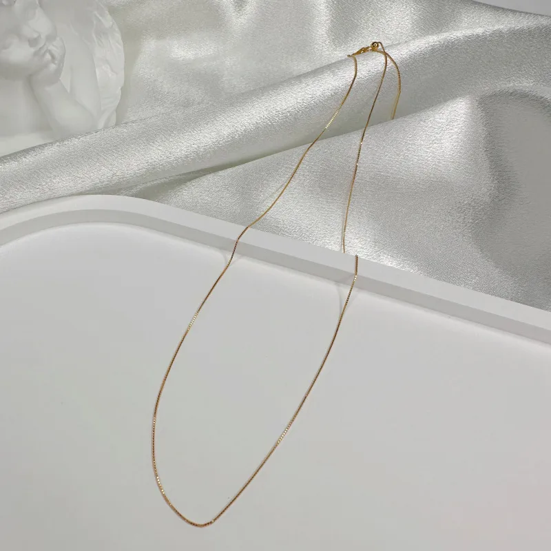 925 Sterling Silver Box Chain - 18K Gold Plated