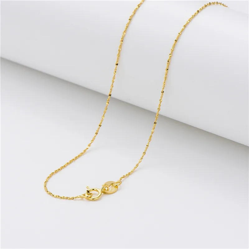 925 Sterling Silver Sparkle Chain - 18K Gold Plated