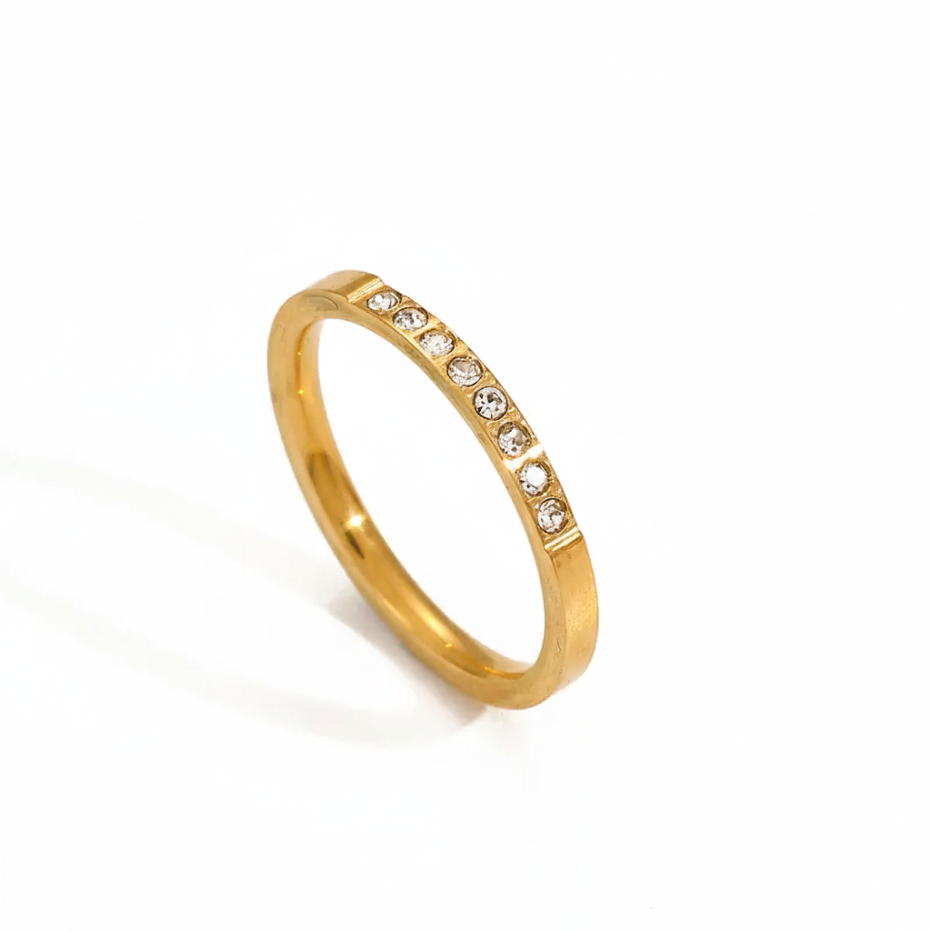18K Gold Plated Eight-Stone Ring
