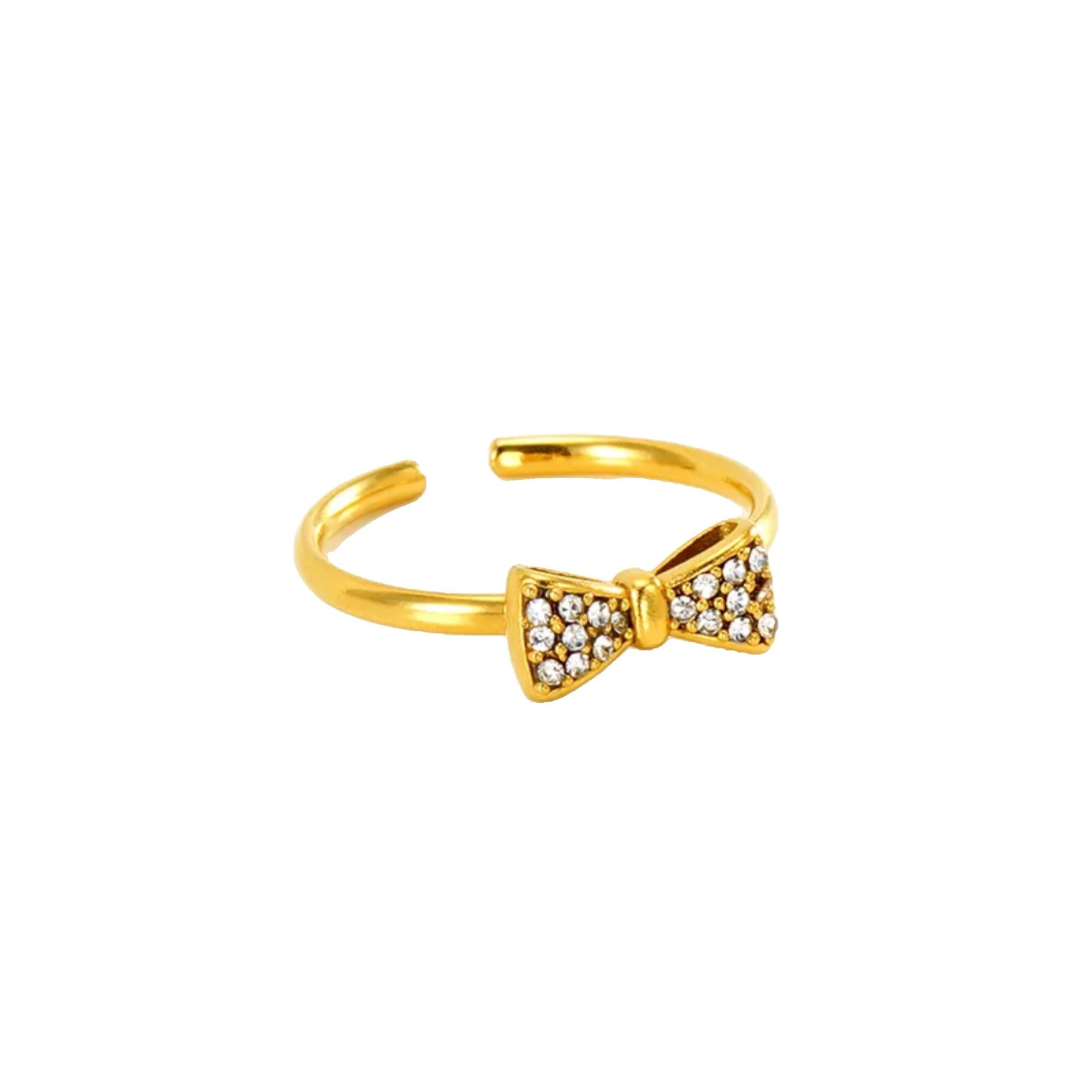 18K Gold Plated Bow Knot Adjustable Ring