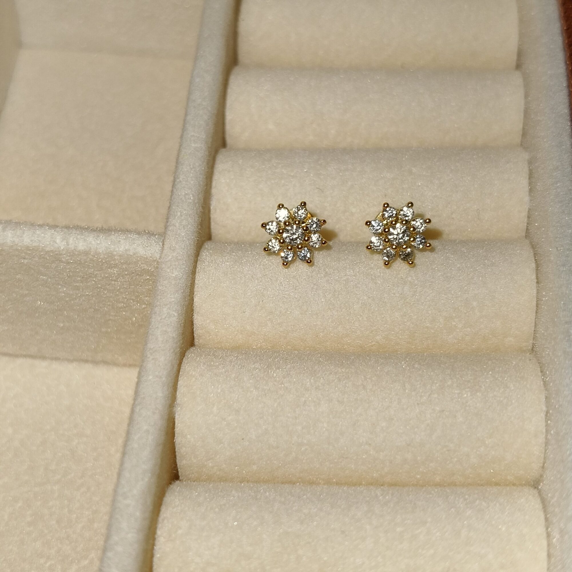 Tiny Floral Flat Back Stud Earrings – Pair